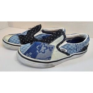 Vans Kids Slip On Patchwork‎ Denim Sneakers Size US 3.0